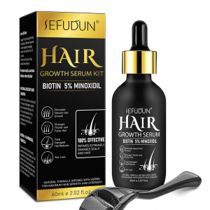 Hair Growth Serum with Biotin-Hair Care for Healthy Hair Growth for Men Women-Thicken and Strengthen for Hair Regrowth with 0.25mm Roller -60ML