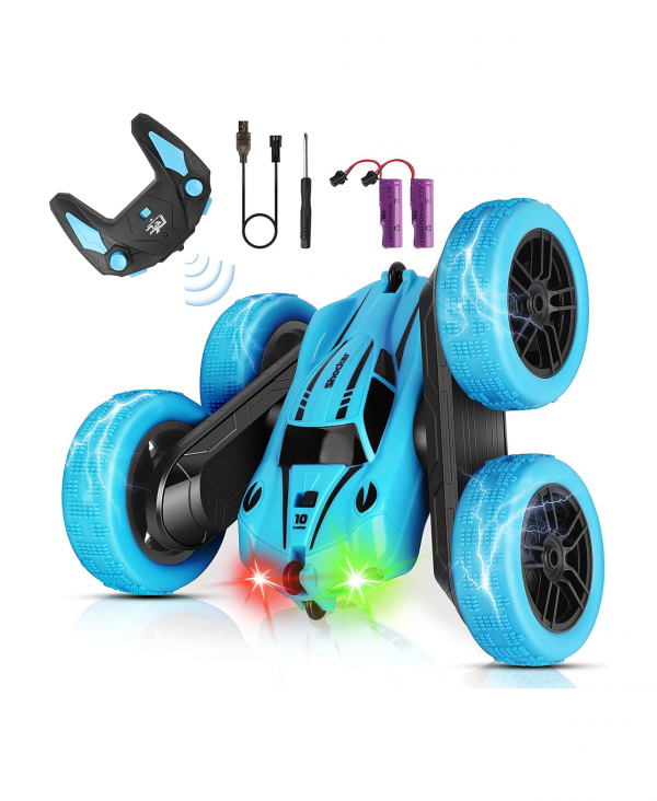 CYM Remote Control Cars, RC Stunt Car, 4WD 2.4 Ghz Remote Control Car with LED Light, 360?Double Side Flips RC Car for 6+ Year Old Boy Kids Girl