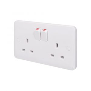 SCHNEIDER ELECTRIC LISSE 13A 2-GANG SP SWITCHED PLUG SOCKET WHITE (6232J)