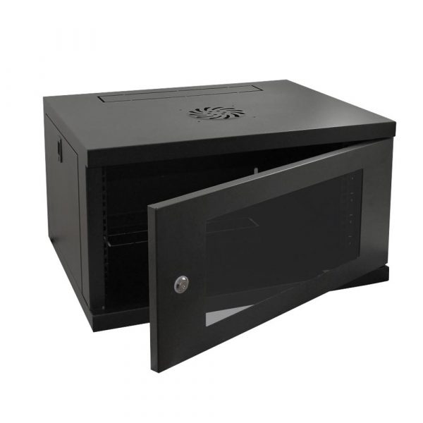 6U 19" Black Steel Wall Mount Rack Enclosure - 325x550x550mm -  RR-W2-6G