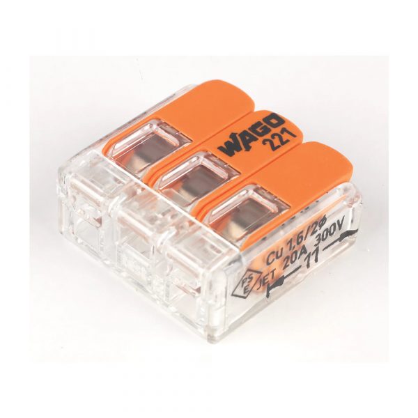 WAGO 32A 3-WAY LEVER CONNECTOR 50 PACK (2803R)