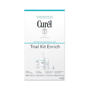 Cur?l Enrich Trial & Travel Kit, 2 Week Skincare Routine for Dry, Sensitive Skin