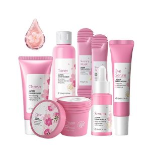 Skincare Gifts For Teenage Girls,Cherry Blossom Skincare Sets,Facial kit,Pamper Sets For Women Gifts,Skin Care Sets & Kits with Cleanser, Face Serum, Face Cream,Toner,Eye Cream,Mask (7PCS Sakura)