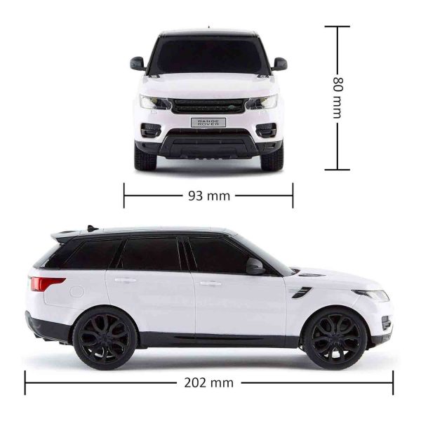 CMJ RC Cars TM Range Rover Sport Remote Control Car 1:24 scale with Working LED Lights, Radio Controlled Supercar (Range Rover Sport White) - Image 2
