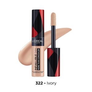 L'Or?al Paris Infallible 24H More Than Concealer, Full-coverage, Longwear and Matte Finish, 322 Ivory