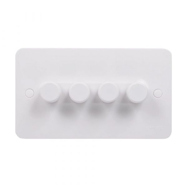 SCHNEIDER ELECTRIC LISSE 4-GANG 2-WAY DIMMER SWITCH WHITE (3598J) - Image 2