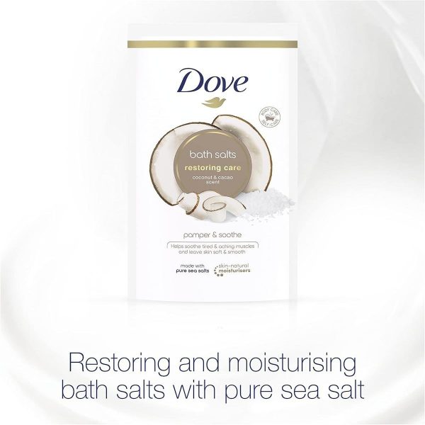 Dove Coconut and Cacao Restoring Care Bath Salts with skin-natural moisturisers relaxing your mind & body, leaving your skin smooth & soft 900 g - Image 2