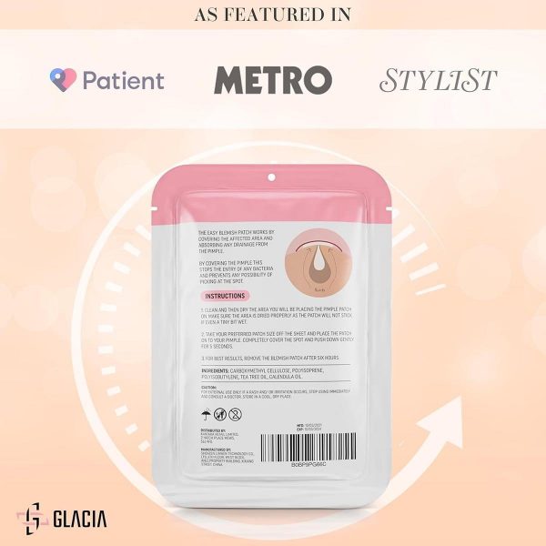 Pimple Patches by Glacia? ? 72 Pack of Hydrocolloid Patches, Spot Patches for All Skin Types ? Spot Stickers Made With Natural Oils, Tea Tree and Calendula For Fast Acting Skincare - Image 2