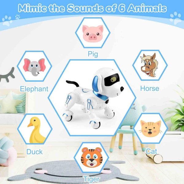 Britik Toys for 3-8 Year Old Boys Girls: Remote Control Robot Dog Toy Gifts for Kids Aged 3 4 5 6 7 8 9 10 Year Old Boys Girls Presents Interactive Smart Dancing Talking Robotic Pet Toy-Blue - Image 3