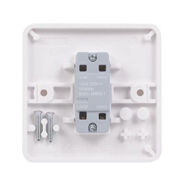 SCHNEIDER ELECTRIC LISSE 10AX 1-GANG 2-WAY 10AX LIGHT SWITCH WHITE (3015J) - Image 4