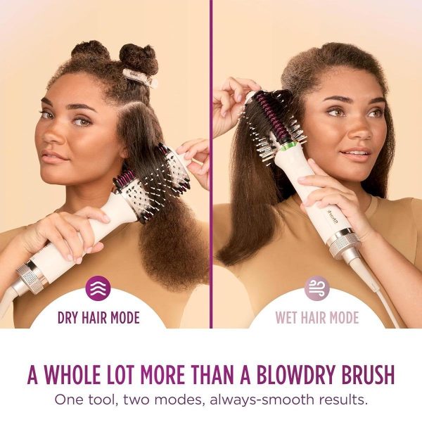 Shark SmoothStyle Heated Brush and Comb, Wet & Dry Modes, Smoothing Hot Air Brush with 3 Temperatures, Soft & Voluminous Finish for All Hair Types, Silk HT202UK - Image 4