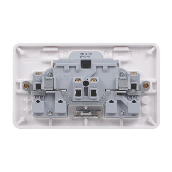 SCHNEIDER ELECTRIC LISSE 13A 2-GANG SP SWITCHED PLUG SOCKET WHITE (6232J) - Image 4