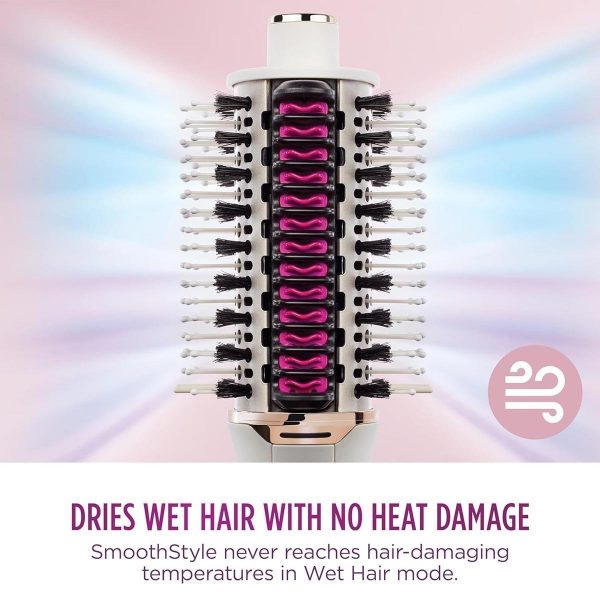 Shark SmoothStyle Heated Brush and Comb, Wet & Dry Modes, Smoothing Hot Air Brush with 3 Temperatures, Soft & Voluminous Finish for All Hair Types, Silk HT202UK - Image 2