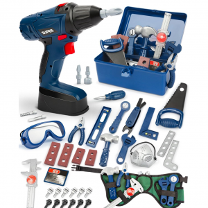 Vanplay Kids Tool Set 52Pcs Pretend Play Tools Kit with Electronic Toy Dril Belt Tool Box Toys for Boys Girls Ages 3 4 5 6 7 Years Old for Kids