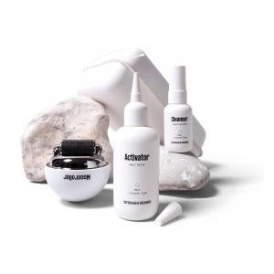 Copenhagen Grooming Hair Growth Kit w/The Activator Hair Growth Serum & The Moonroller Hair Follicle Stimulator (50 Days Supply)
