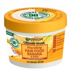 Garnier Hair Food Multi-use Hair Treatment Mask, Nourishes and Conditions, Ideal for Dry Hair, No Silicones, Vegan Formula, Banana, Ultimate Blends, 400ml
