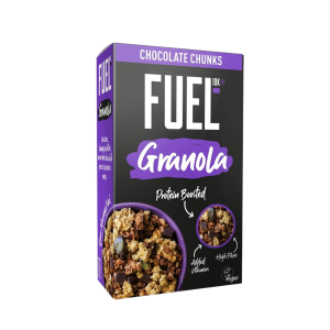 FUEL10K Chocolate Chunky Granola, Protein Boosted & High in Fibre, 400 g (Pack of 6)