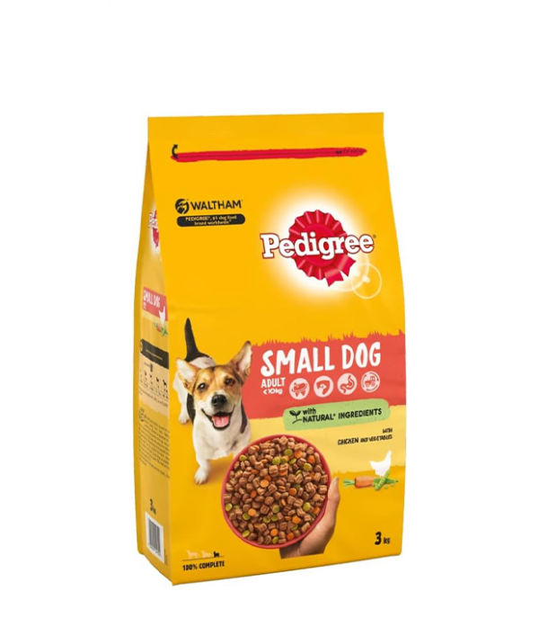 Pedigree Dry Complete Adult Small Dog Chicken and Vegetables 3kg