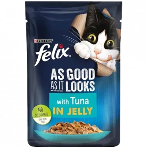 Felix As Good As It Looks Adult Wet Cat Food Tuna in Jelly 20 x 100g Pouches