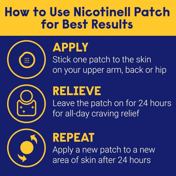 Nicotinell Nicotine Patch, Quit Smoking Aid Step 1, 24 Hour Patch, 21 mg, Pack of 7 - Image 2